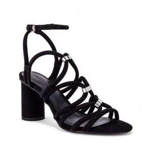 Rebecca Minkoff Apolline Suede Strappy Sandals Black Size 7.5